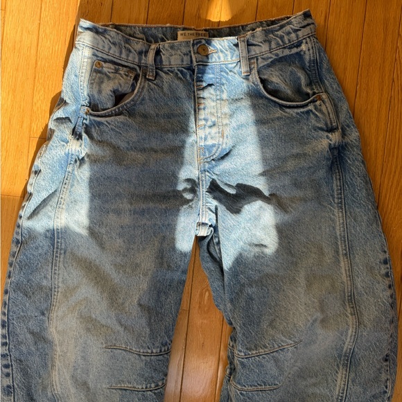 Free People We The Free Good Luck Mid Rise Barrel Jeans - Picture 3 of 6